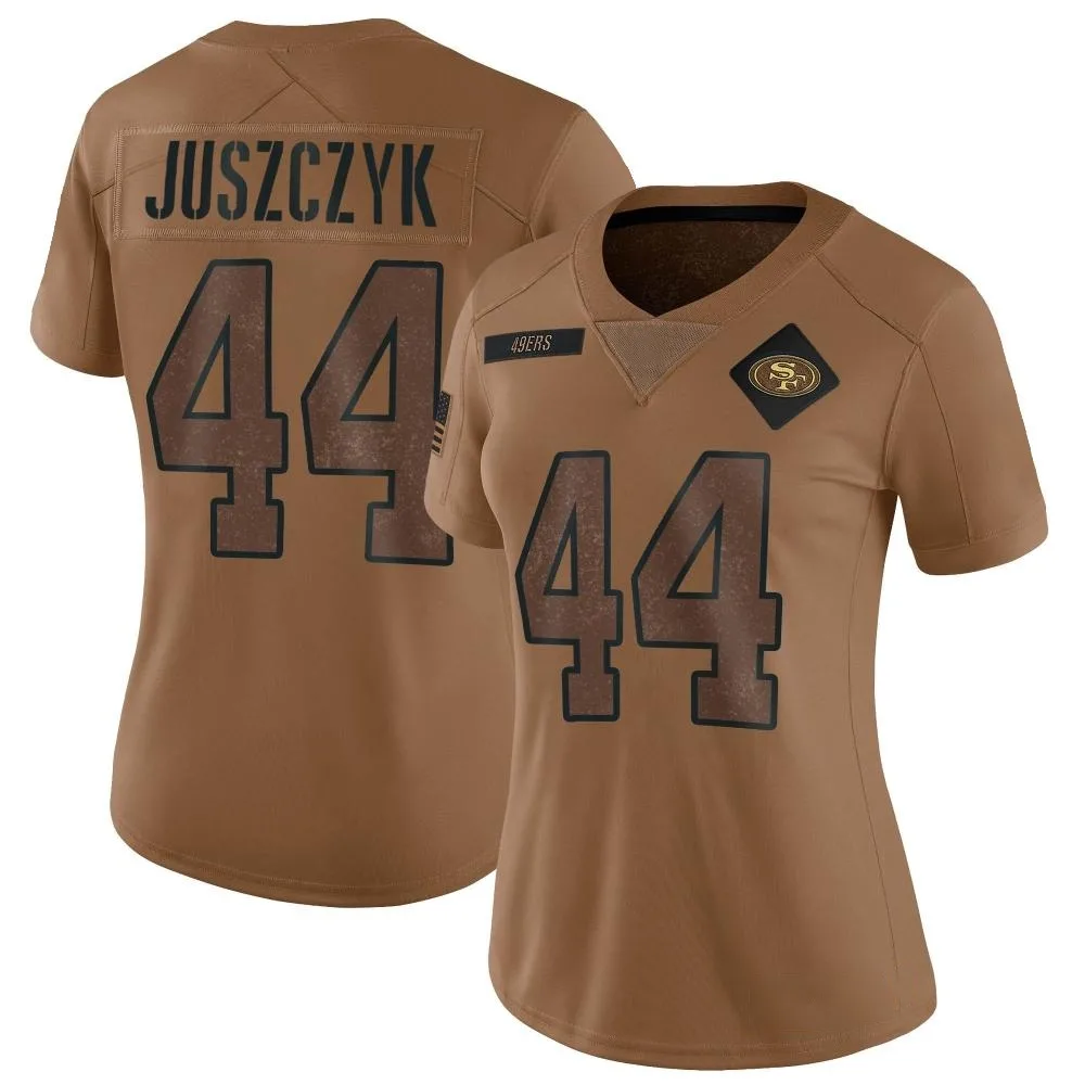 Women's San Francisco 49ers Kyle Juszczyk Nike 2023 Salute To Service Limited Brown Jersey Women's San Francisco 49ers Kyle Juszczyk Nike 2023 Salute To Service Limited Brown Jersey