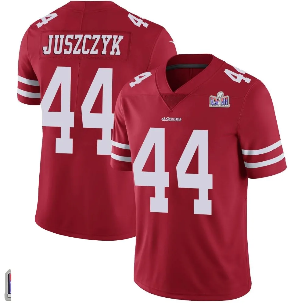 Youth San Francisco 49ers Kyle Juszczyk Nike Team Color Vapor Untouchable Super Bowl LVIII Patch Limited Red Jersey Youth San Francisco 49ers Kyle Juszczyk Nike Team Color Vapor Untouchable Super Bowl LVIII Patch Limited Red Jersey