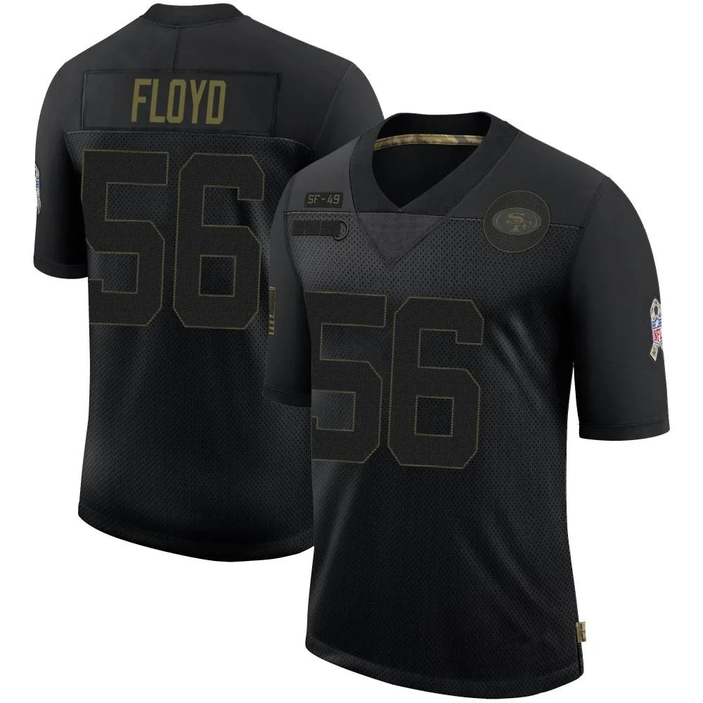 Men's San Francisco 49ers Leonard Floyd Nike 2020 Salute To Service Limited Black Jersey Men's San Francisco 49ers Leonard Floyd Nike 2020 Salute To Service Limited Black Jersey