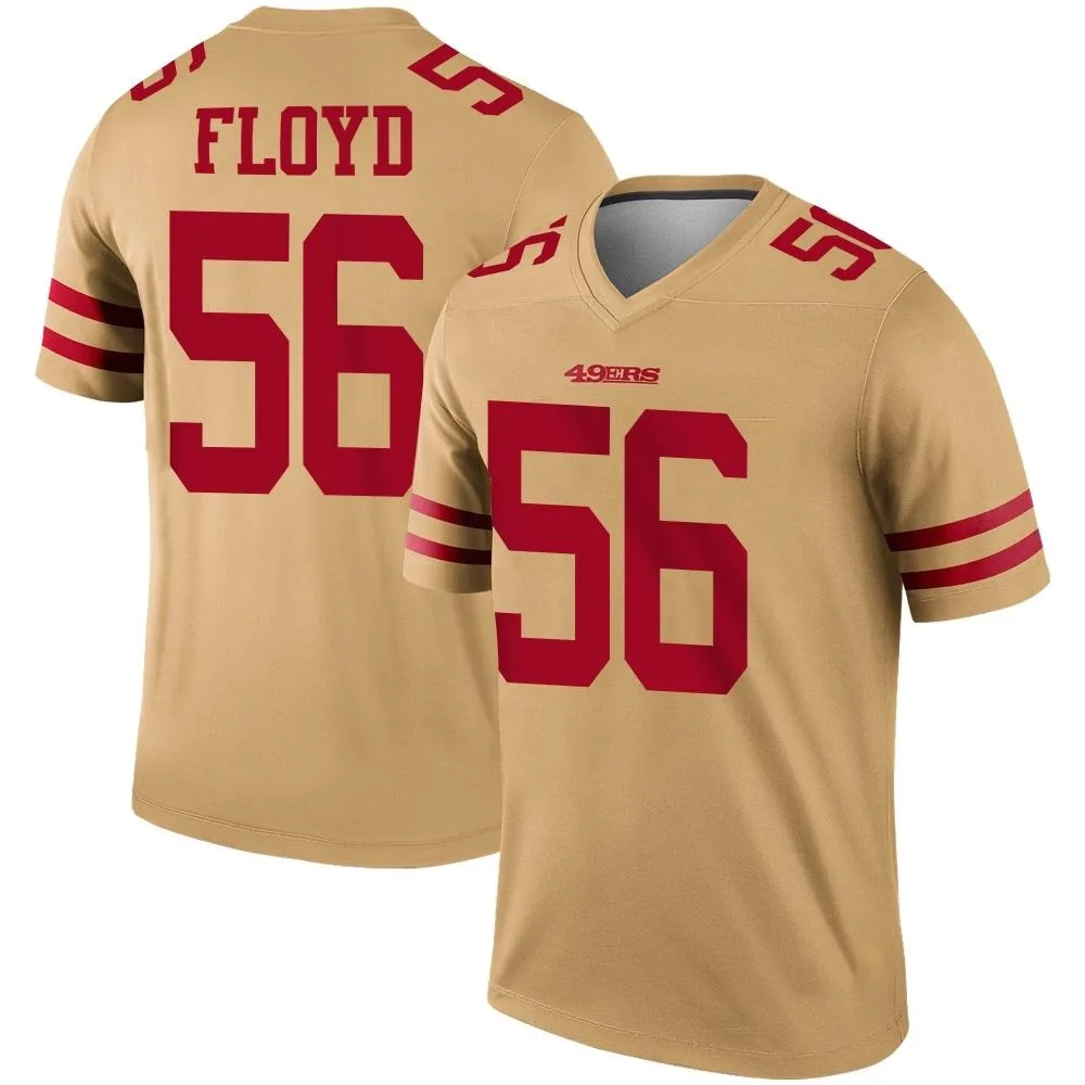 Men's San Francisco 49ers Leonard Floyd Nike Inverted Legend Gold Jersey Men's San Francisco 49ers Leonard Floyd Nike Inverted Legend Gold Jersey