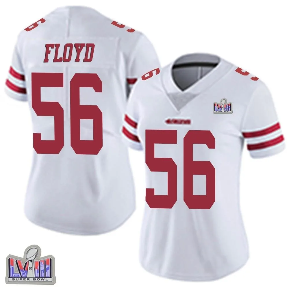 Women's San Francisco 49ers Leonard Floyd Nike Vapor Untouchable Super Bowl LVIII Patch Limited White Jersey Women's San Francisco 49ers Leonard Floyd Nike Vapor Untouchable Super Bowl LVIII Patch Limited White Jersey