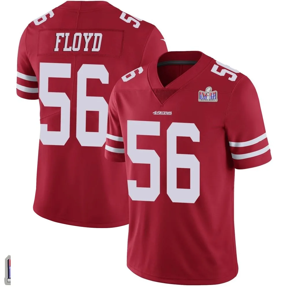 Youth San Francisco 49ers Leonard Floyd Nike Team Color Vapor Untouchable Super Bowl LVIII Patch Limited Red Jersey Youth San Francisco 49ers Leonard Floyd Nike Team Color Vapor Untouchable Super Bowl LVIII Patch Limited Red Jersey