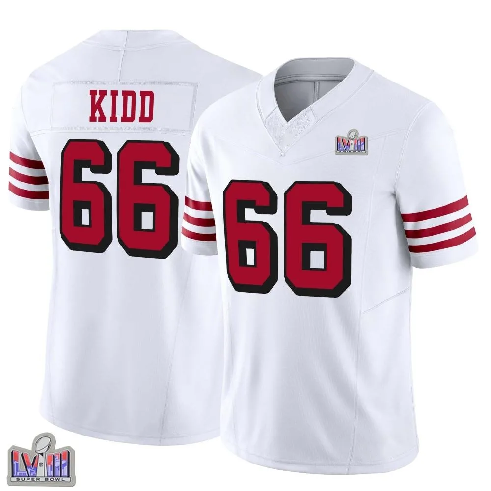 Youth San Francisco 49ers Lewis Kidd Nike Alternate Vapor F.U.S.E. Super Bowl LVIII Patch Limited White Jersey Youth San Francisco 49ers Lewis Kidd Nike Alternate Vapor F.U.S.E. Super Bowl LVIII Patch Limited White Jersey