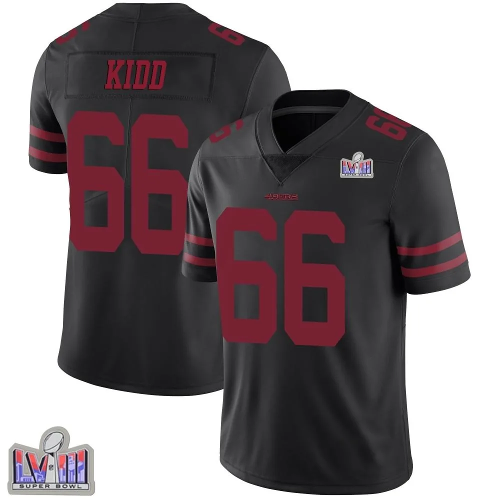 Youth San Francisco 49ers Lewis Kidd Nike Alternate Vapor Untouchable Super Bowl LVIII Patch Limited Black Jersey Youth San Francisco 49ers Lewis Kidd Nike Alternate Vapor Untouchable Super Bowl LVIII Patch Limited Black Jersey