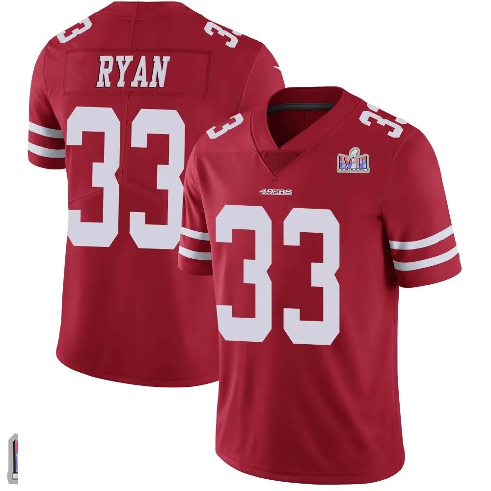 Men's San Francisco 49ers Logan Ryan Nike Team Color Vapor Untouchable Super Bowl LVIII Patch Limited Red Jersey Men's San Francisco 49ers Logan Ryan Nike Team Color Vapor Untouchable Super Bowl LVIII Patch Limited Red Jersey