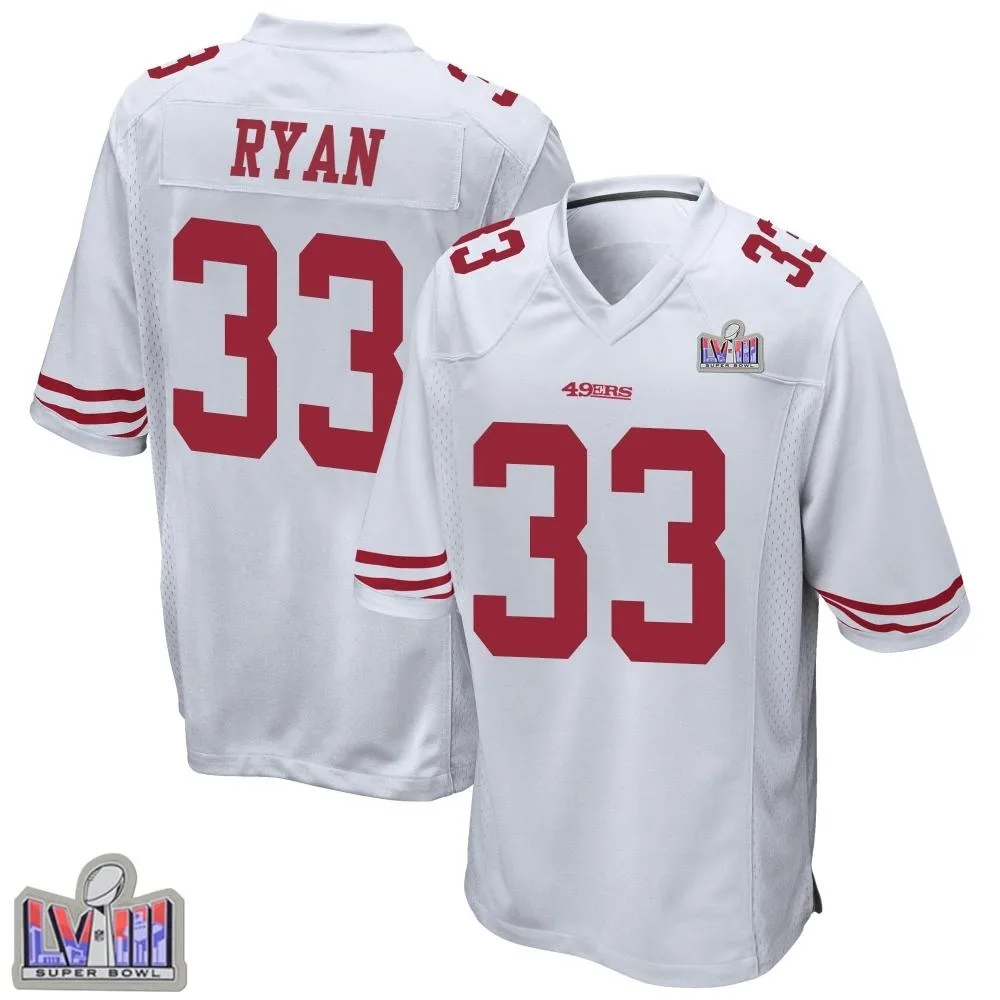 Youth San Francisco 49ers Logan Ryan Nike Super Bowl LVIII Patch Game White Jersey Youth San Francisco 49ers Logan Ryan Nike Super Bowl LVIII Patch Game White Jersey
