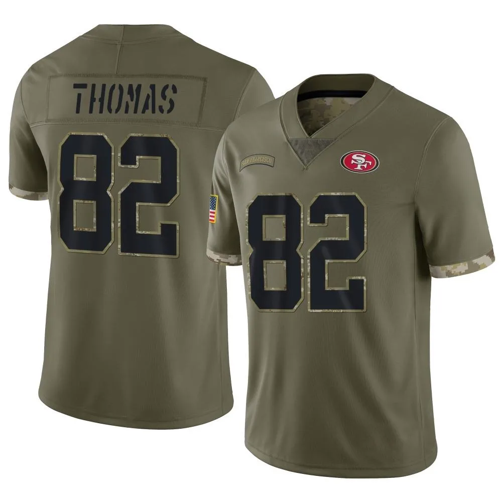 Men's San Francisco 49ers Logan Thomas Nike 2022 Salute To Service Limited Olive Jersey Men's San Francisco 49ers Logan Thomas Nike 2022 Salute To Service Limited Olive Jersey