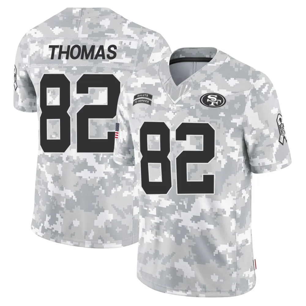 Men's San Francisco 49ers Logan Thomas Nike 2024 Salute To Service Limited Arctic Camo Jersey Men's San Francisco 49ers Logan Thomas Nike 2024 Salute To Service Limited Arctic Camo Jersey
