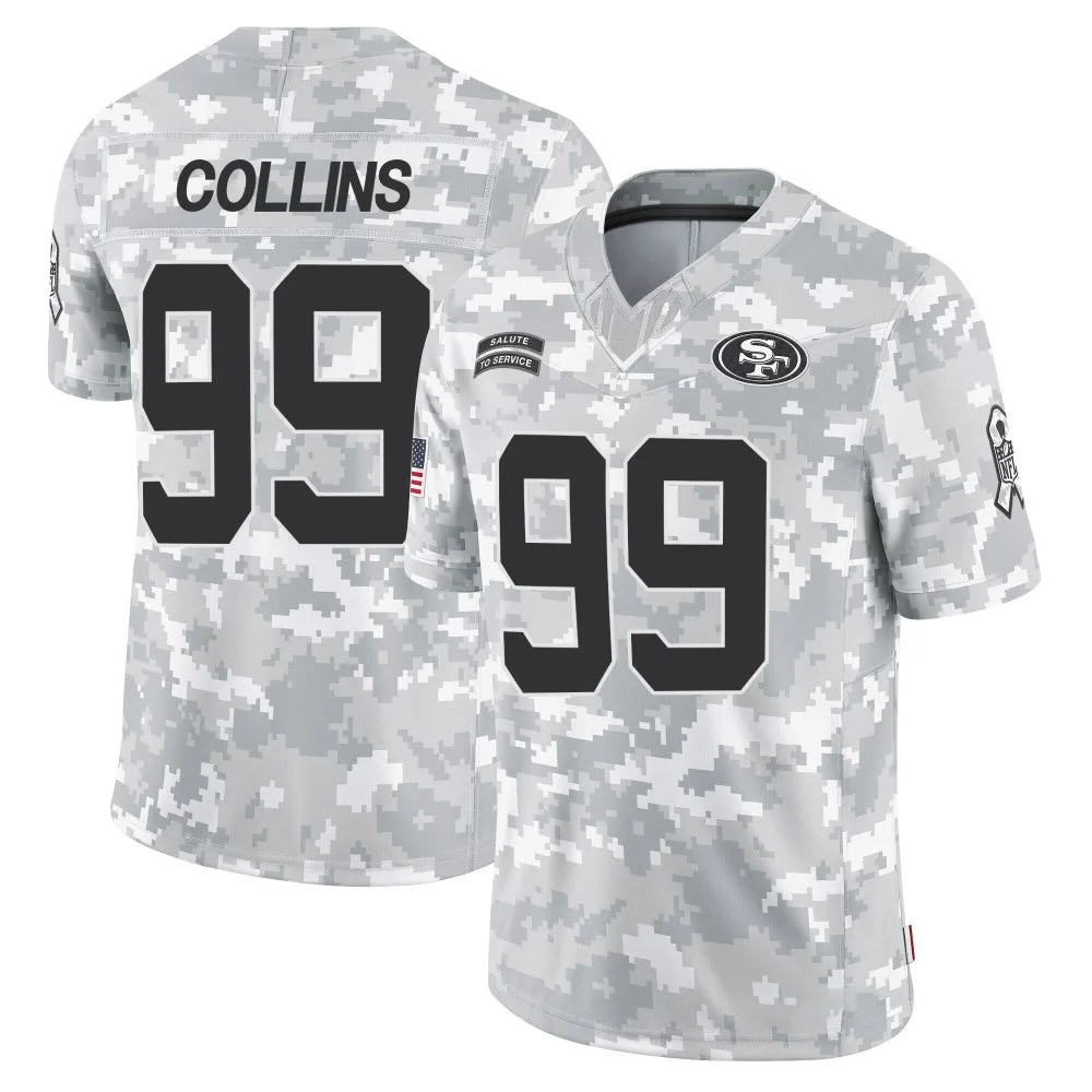 Men's San Francisco 49ers Maliek Collins Nike 2024 Salute To Service Limited Arctic Camo Jersey Men's San Francisco 49ers Maliek Collins Nike 2024 Salute To Service Limited Arctic Camo Jersey