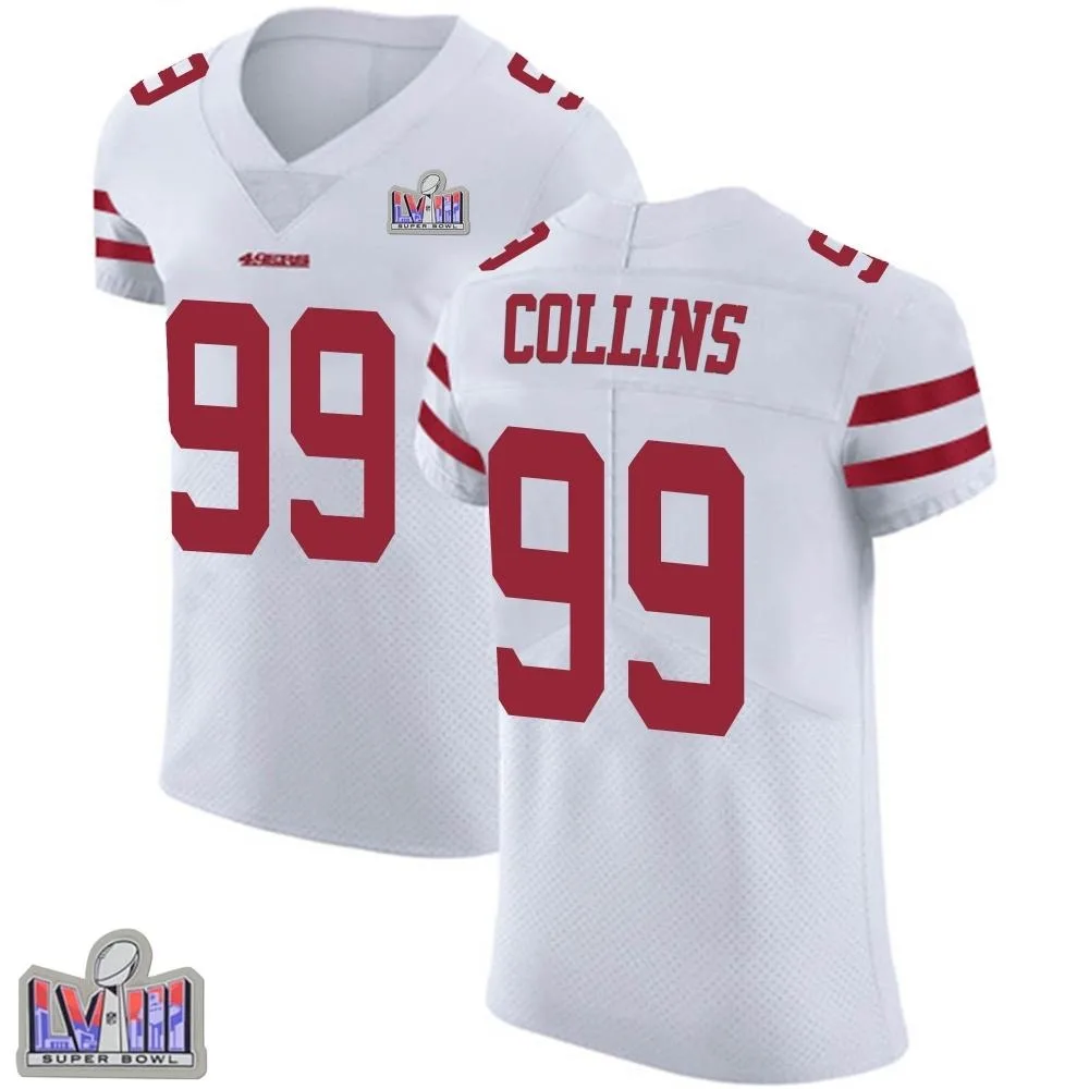 Men's San Francisco 49ers Maliek Collins Nike Vapor Untouchable Super Bowl LVIII Patch Elite White Jersey Men's San Francisco 49ers Maliek Collins Nike Vapor Untouchable Super Bowl LVIII Patch Elite White Jersey