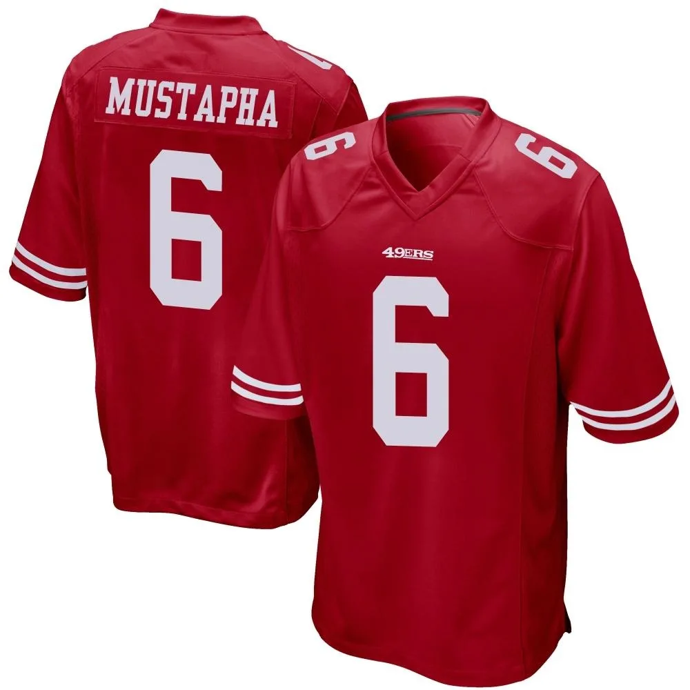 Men's San Francisco 49ers Malik Mustapha Nike Team Color Game Red Jersey Men's San Francisco 49ers Malik Mustapha Nike Team Color Game Red Jersey