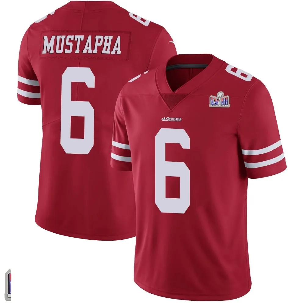 Men's San Francisco 49ers Malik Mustapha Nike Team Color Vapor Untouchable Super Bowl LVIII Patch Limited Red Jersey Men's San Francisco 49ers Malik Mustapha Nike Team Color Vapor Untouchable Super Bowl LVIII Patch Limited Red Jersey
