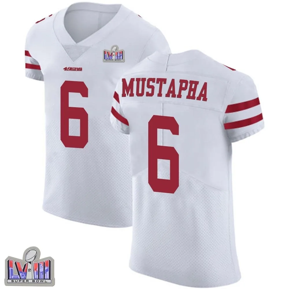 Men's San Francisco 49ers Malik Mustapha Nike Vapor Untouchable Super Bowl LVIII Patch Elite White Jersey Men's San Francisco 49ers Malik Mustapha Nike Vapor Untouchable Super Bowl LVIII Patch Elite White Jersey