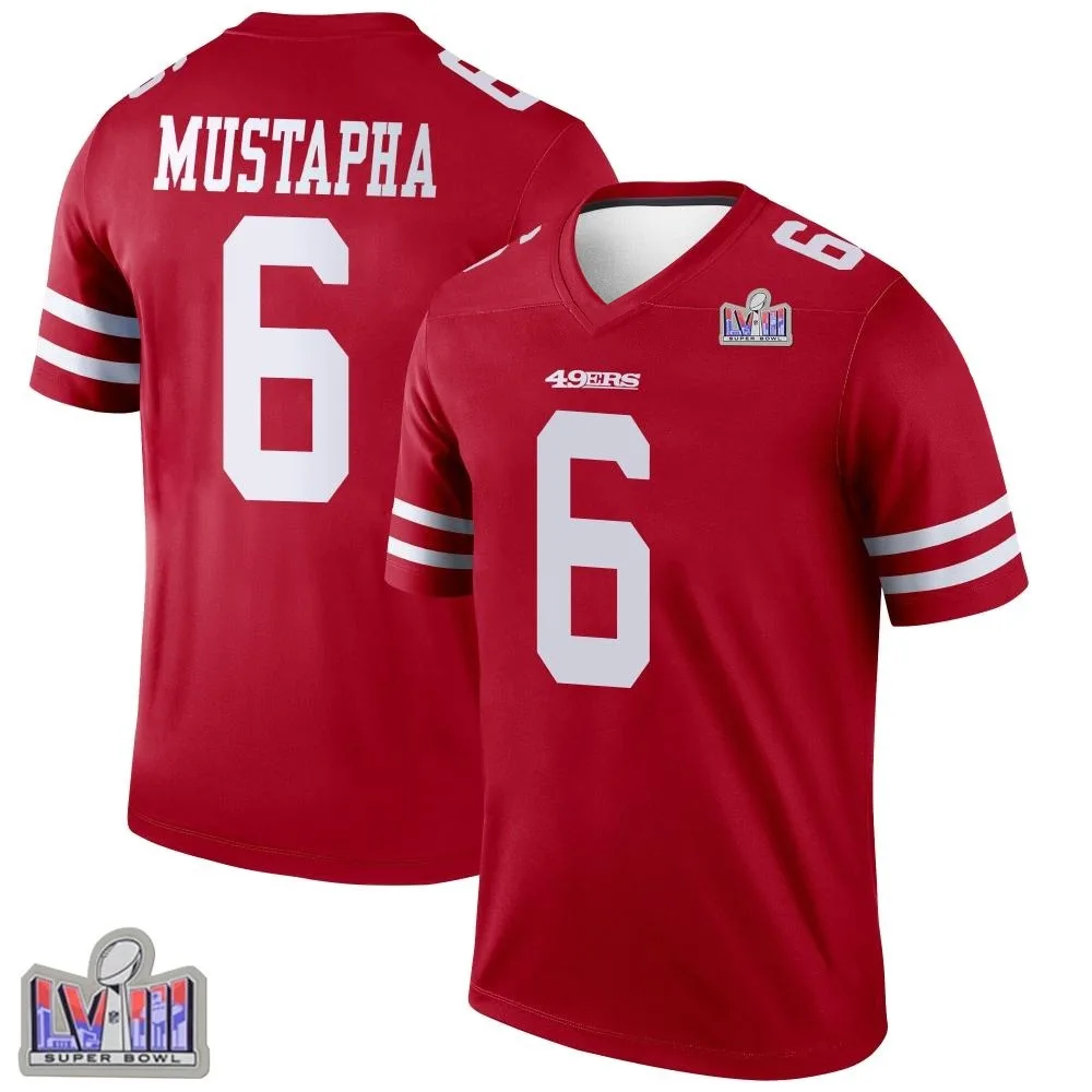 Youth San Francisco 49ers Malik Mustapha Nike Super Bowl LVIII Patch Legend Scarlet Jersey Youth San Francisco 49ers Malik Mustapha Nike Super Bowl LVIII Patch Legend Scarlet Jersey