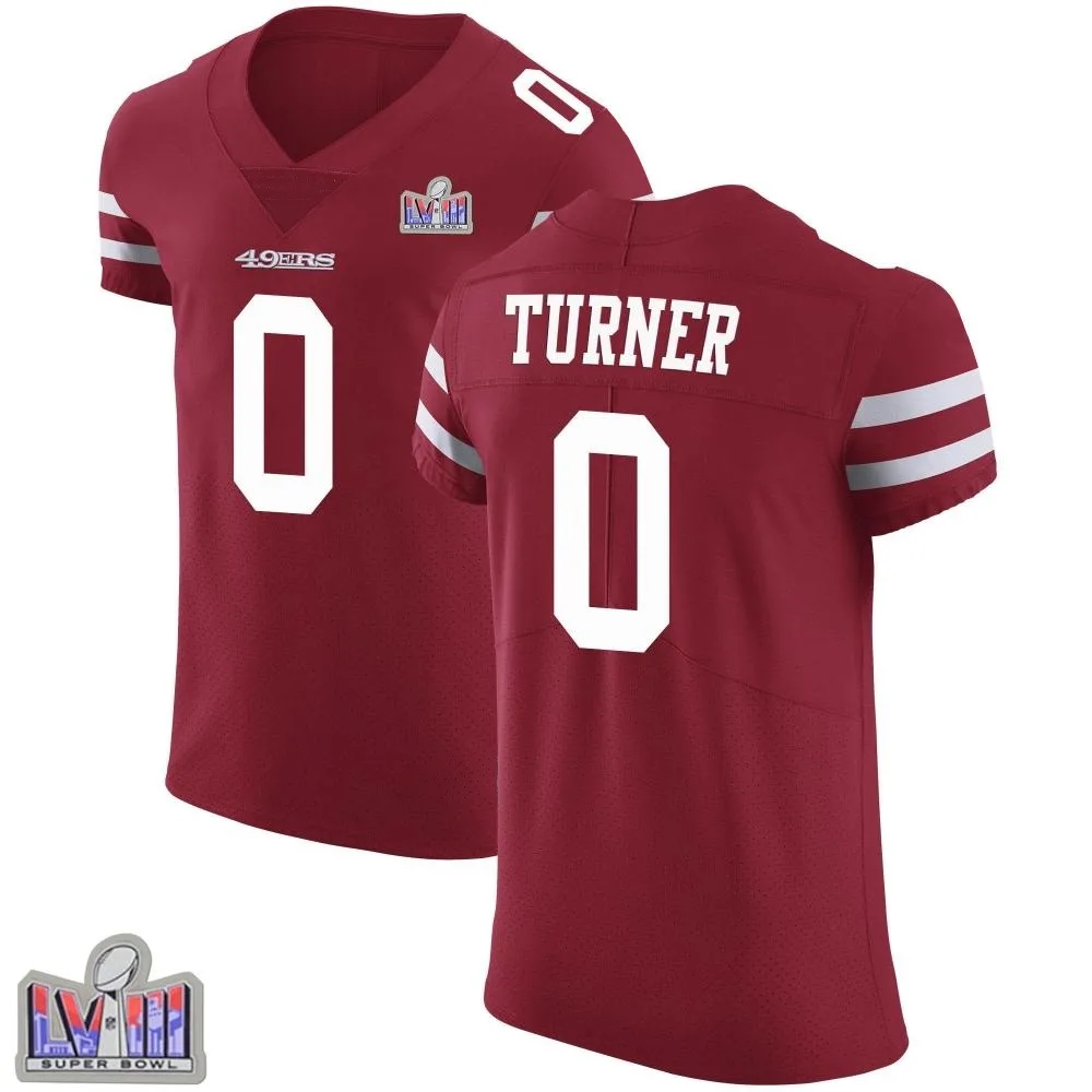 Men's San Francisco 49ers Malik Turner Nike Team Color Vapor Untouchable Super Bowl LVIII Patch Elite Red Jersey Men's San Francisco 49ers Malik Turner Nike Team Color Vapor Untouchable Super Bowl LVIII Patch Elite Red Jersey