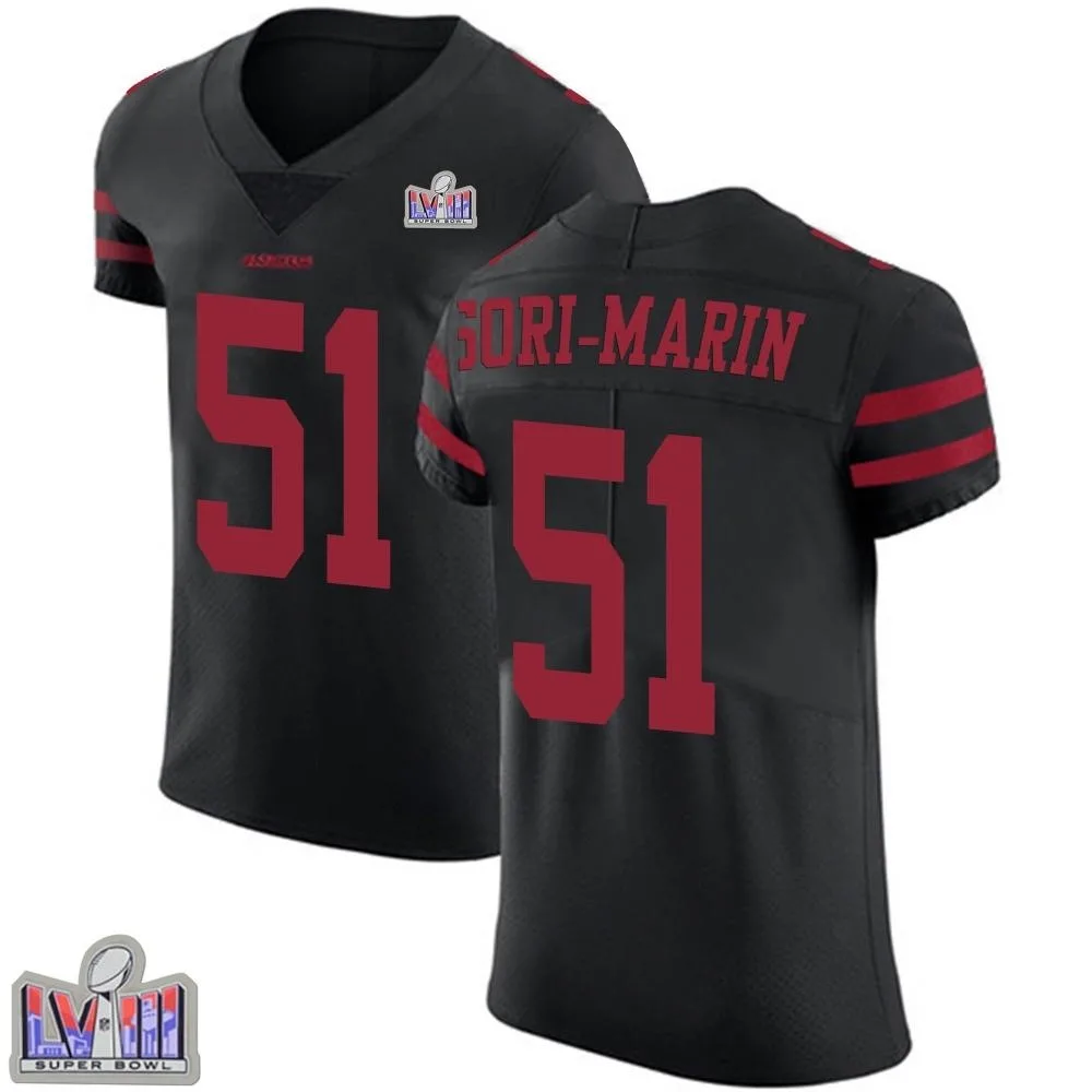 Men's San Francisco 49ers Mariano Sori-marin Nike Alternate Vapor Untouchable Super Bowl LVIII Patch Elite Black Jersey Men's San Francisco 49ers Mariano Sori-marin Nike Alternate Vapor Untouchable Super Bowl LVIII Patch Elite Black Jersey