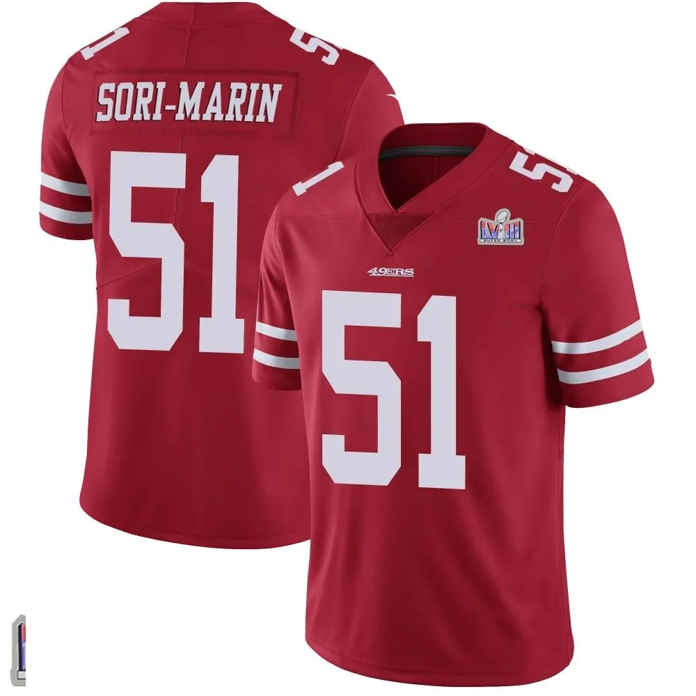 Youth San Francisco 49ers Mariano Sori-marin Nike Team Color Vapor Untouchable Super Bowl LVIII Patch Limited Red Jersey Youth San Francisco 49ers Mariano Sori-marin Nike Team Color Vapor Untouchable Super Bowl LVIII Patch Limited Red Jersey