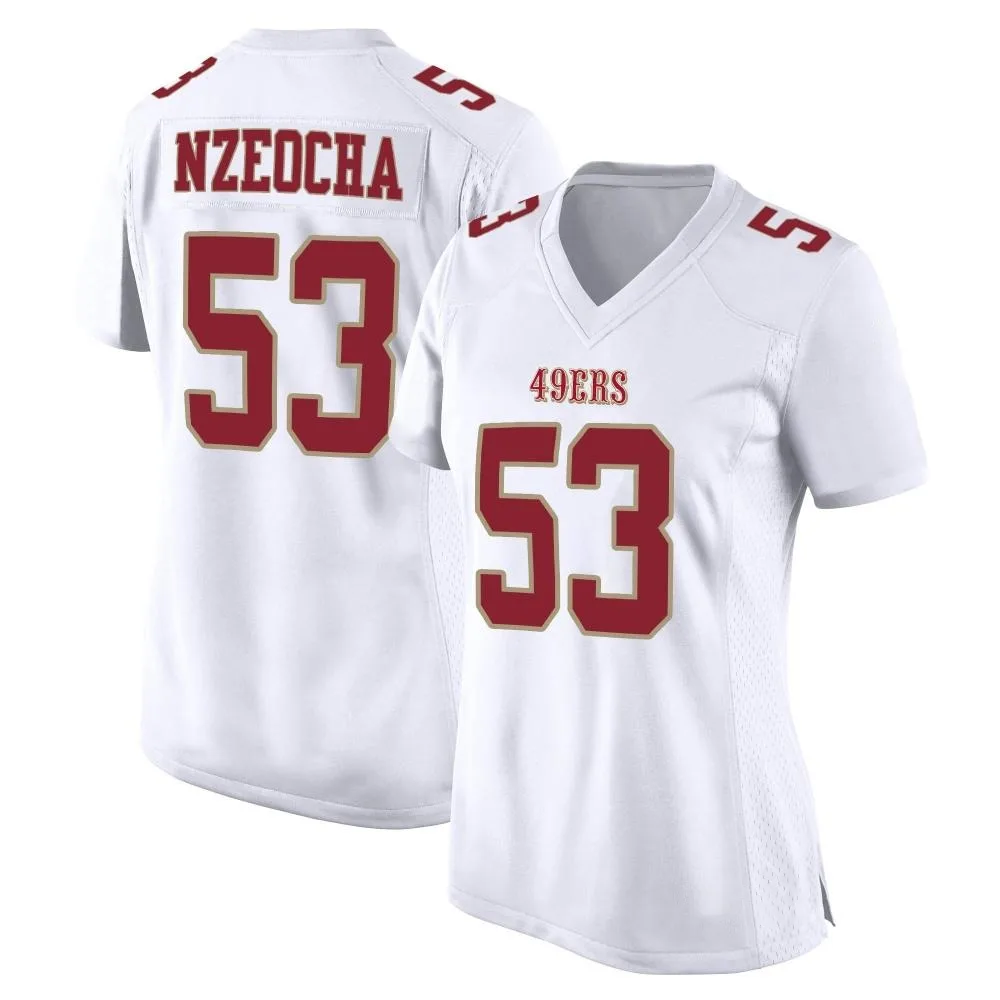 Women's San Francisco 49ers Mark Nzeocha Nike Fashion Game White Jersey Women's San Francisco 49ers Mark Nzeocha Nike Fashion Game White Jersey