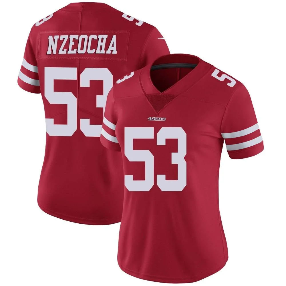 Women's San Francisco 49ers Mark Nzeocha Nike Team Color Vapor Untouchable Limited Red Jersey Women's San Francisco 49ers Mark Nzeocha Nike Team Color Vapor Untouchable Limited Red Jersey