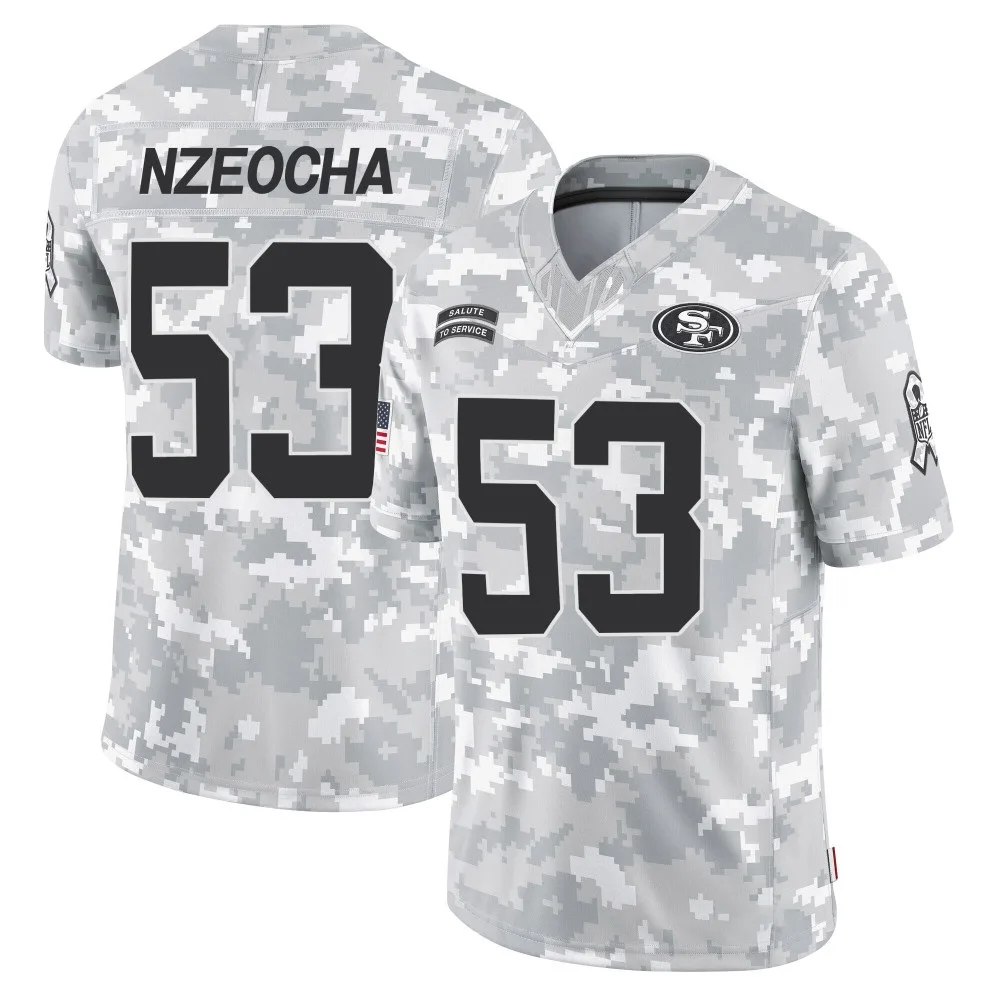 Youth San Francisco 49ers Mark Nzeocha Nike 2024 Salute To Service Limited Arctic Camo Jersey Youth San Francisco 49ers Mark Nzeocha Nike 2024 Salute To Service Limited Arctic Camo Jersey