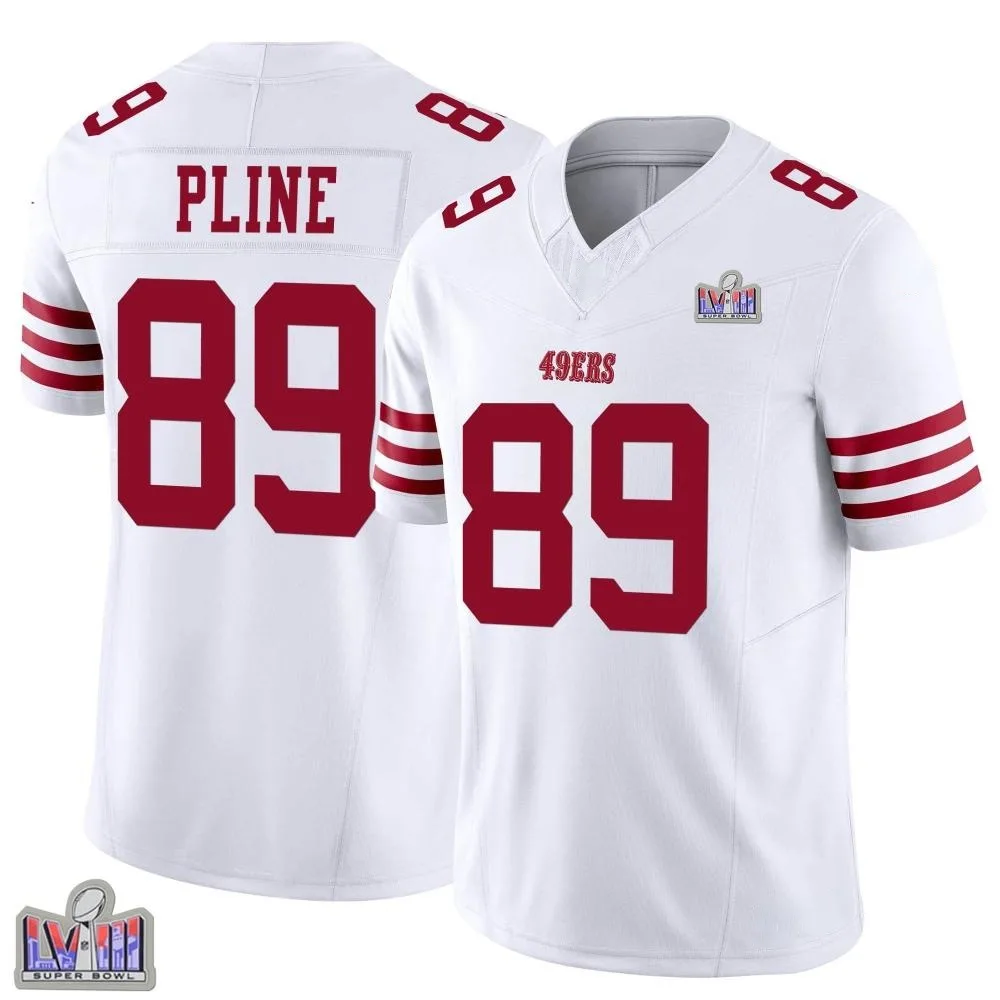 Men's San Francisco 49ers Mason Pline Nike Vapor F.U.S.E. Super Bowl LVIII Patch Limited White Jersey Men's San Francisco 49ers Mason Pline Nike Vapor F.U.S.E. Super Bowl LVIII Patch Limited White Jersey