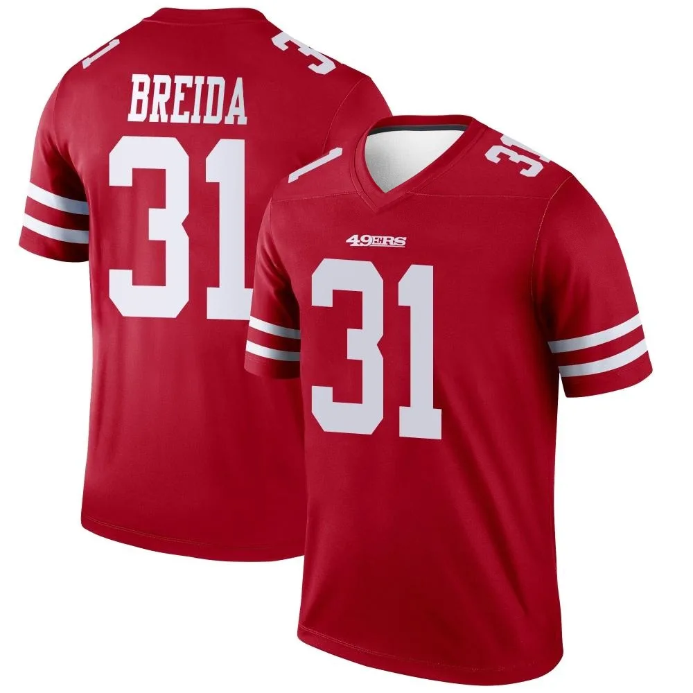 Men's San Francisco 49ers Matt Breida Nike Legend Scarlet Jersey Men's San Francisco 49ers Matt Breida Nike Legend Scarlet Jersey