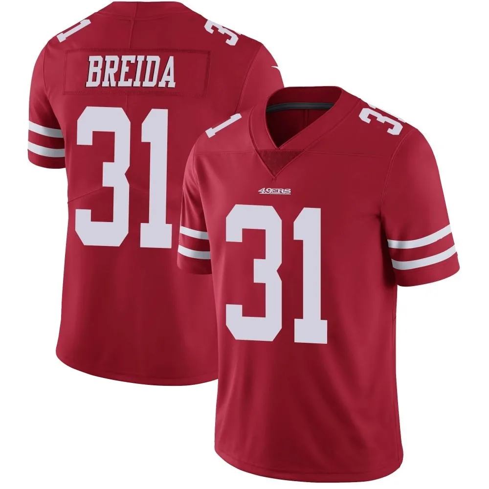 Men's San Francisco 49ers Matt Breida Nike Team Color Vapor Untouchable Limited Red Jersey Men's San Francisco 49ers Matt Breida Nike Team Color Vapor Untouchable Limited Red Jersey