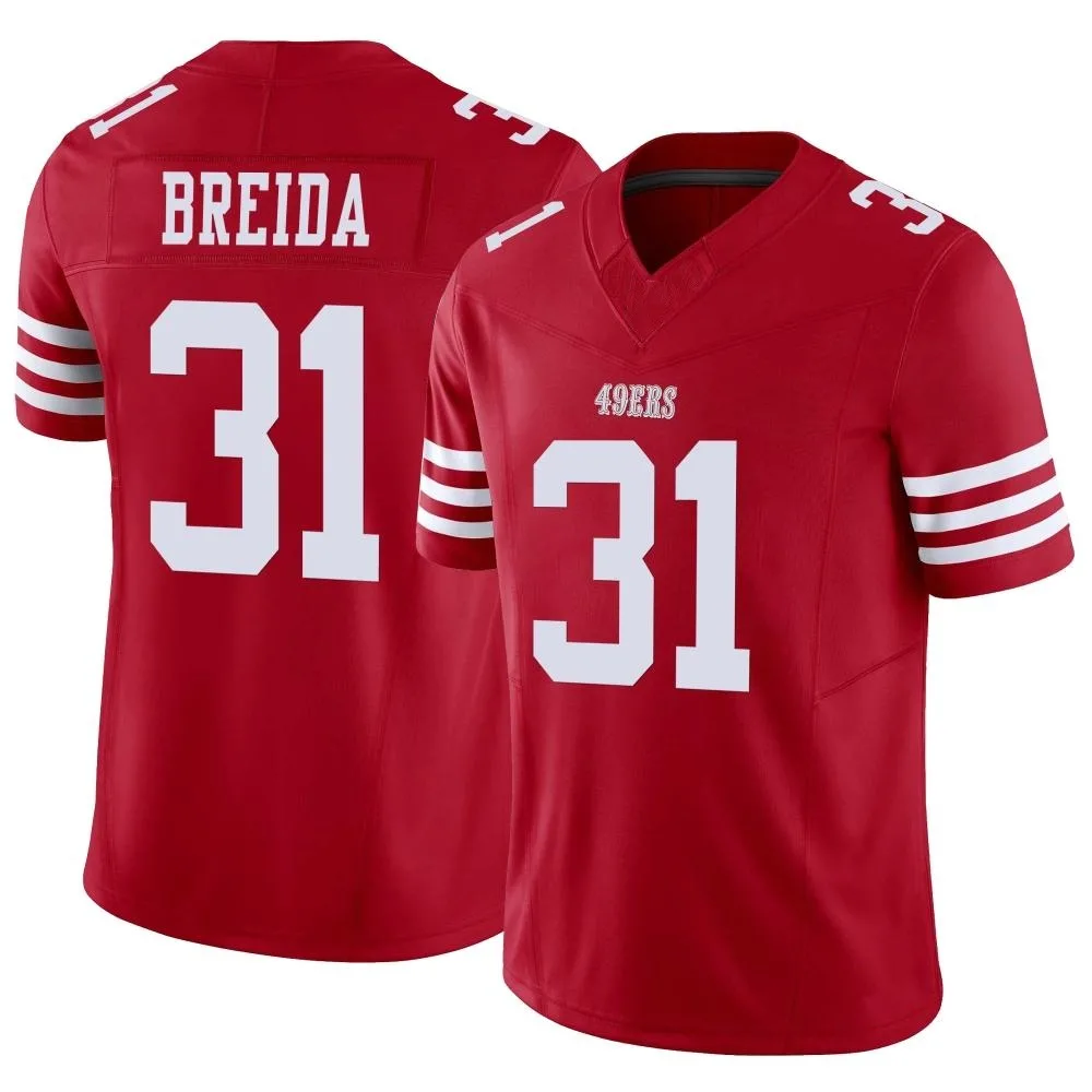 Men's San Francisco 49ers Matt Breida Nike Vapor F.U.S.E. Limited Scarlet Jersey Men's San Francisco 49ers Matt Breida Nike Vapor F.U.S.E. Limited Scarlet Jersey