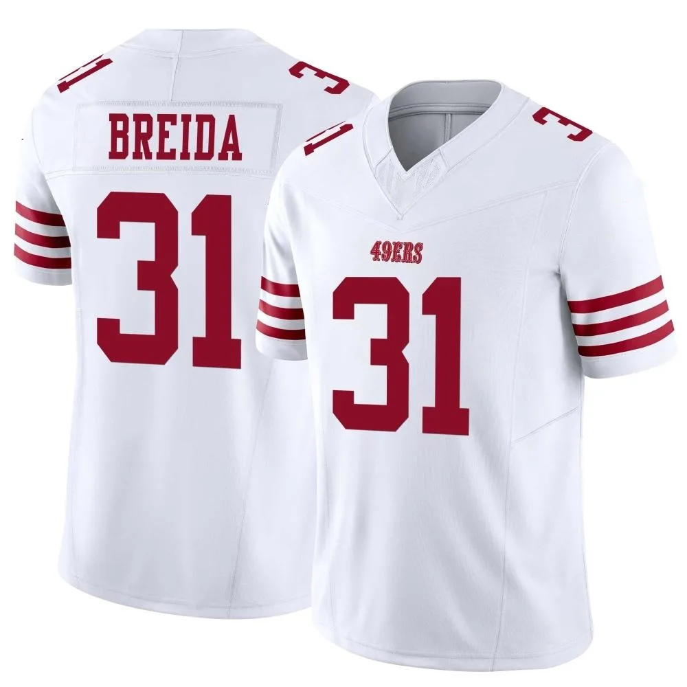 Men's San Francisco 49ers Matt Breida Nike Vapor F.U.S.E. Limited White Jersey Men's San Francisco 49ers Matt Breida Nike Vapor F.U.S.E. Limited White Jersey