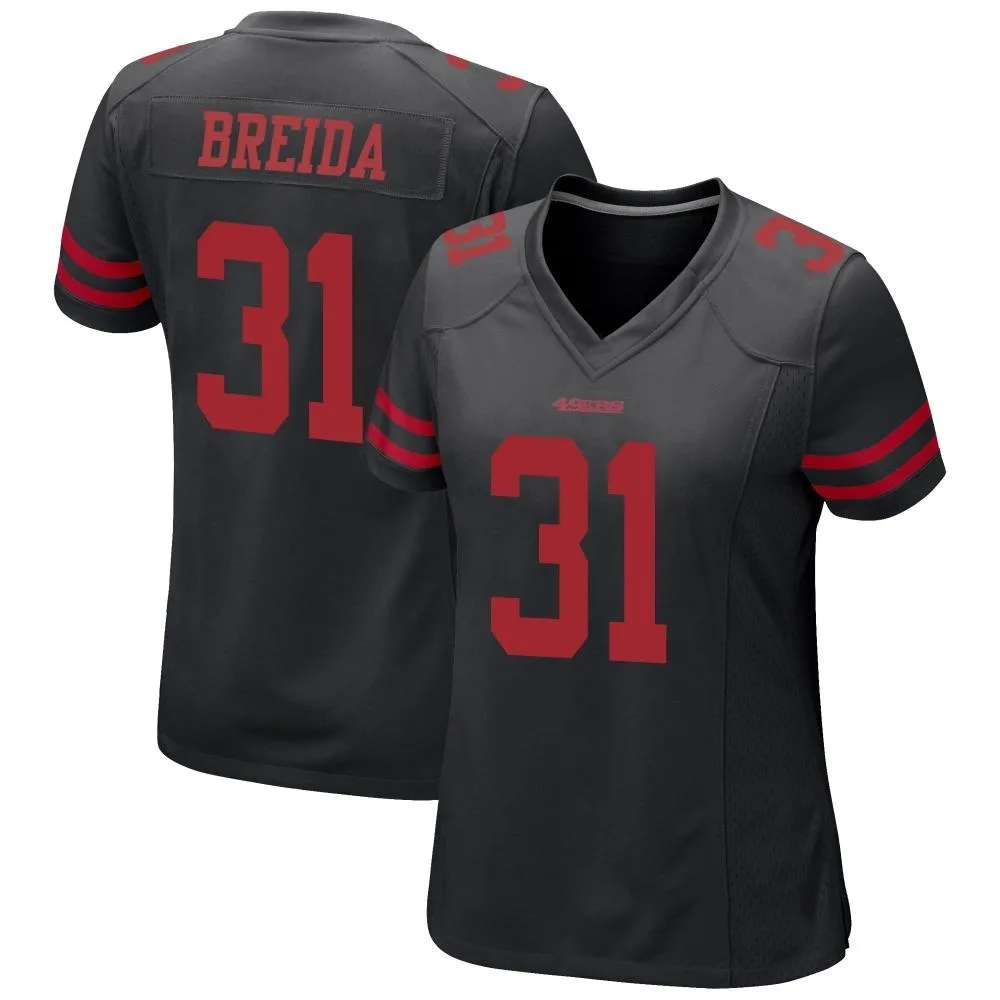 Women's San Francisco 49ers Matt Breida Nike Alternate Game Black Jersey Women's San Francisco 49ers Matt Breida Nike Alternate Game Black Jersey