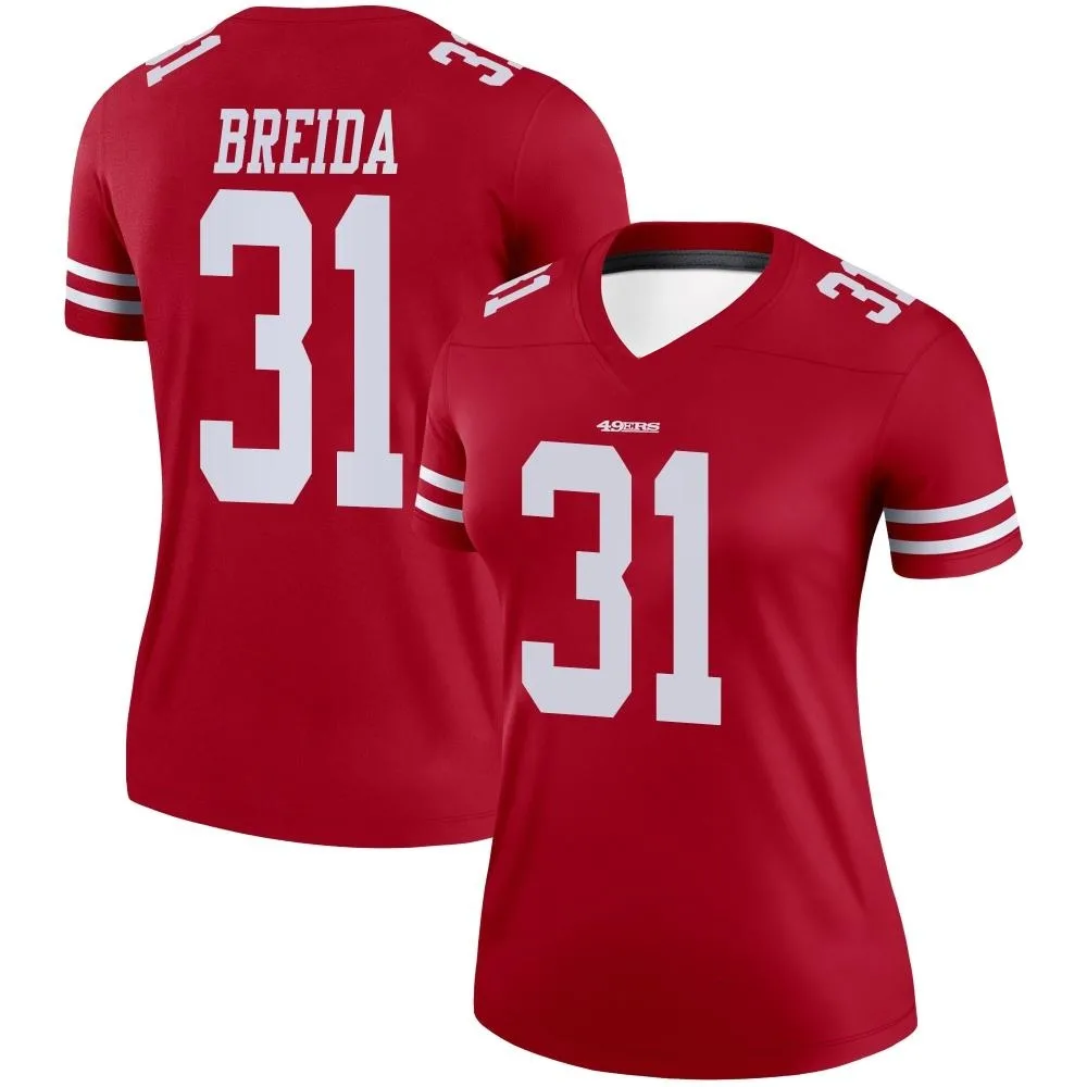 Women's San Francisco 49ers Matt Breida Nike Legend Scarlet Jersey Women's San Francisco 49ers Matt Breida Nike Legend Scarlet Jersey