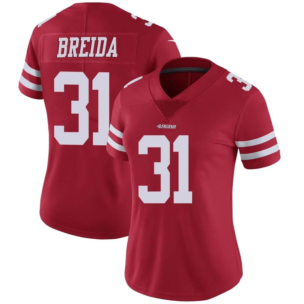 Women's San Francisco 49ers Matt Breida Nike Team Color Vapor Untouchable Limited Red Jersey Women's San Francisco 49ers Matt Breida Nike Team Color Vapor Untouchable Limited Red Jersey