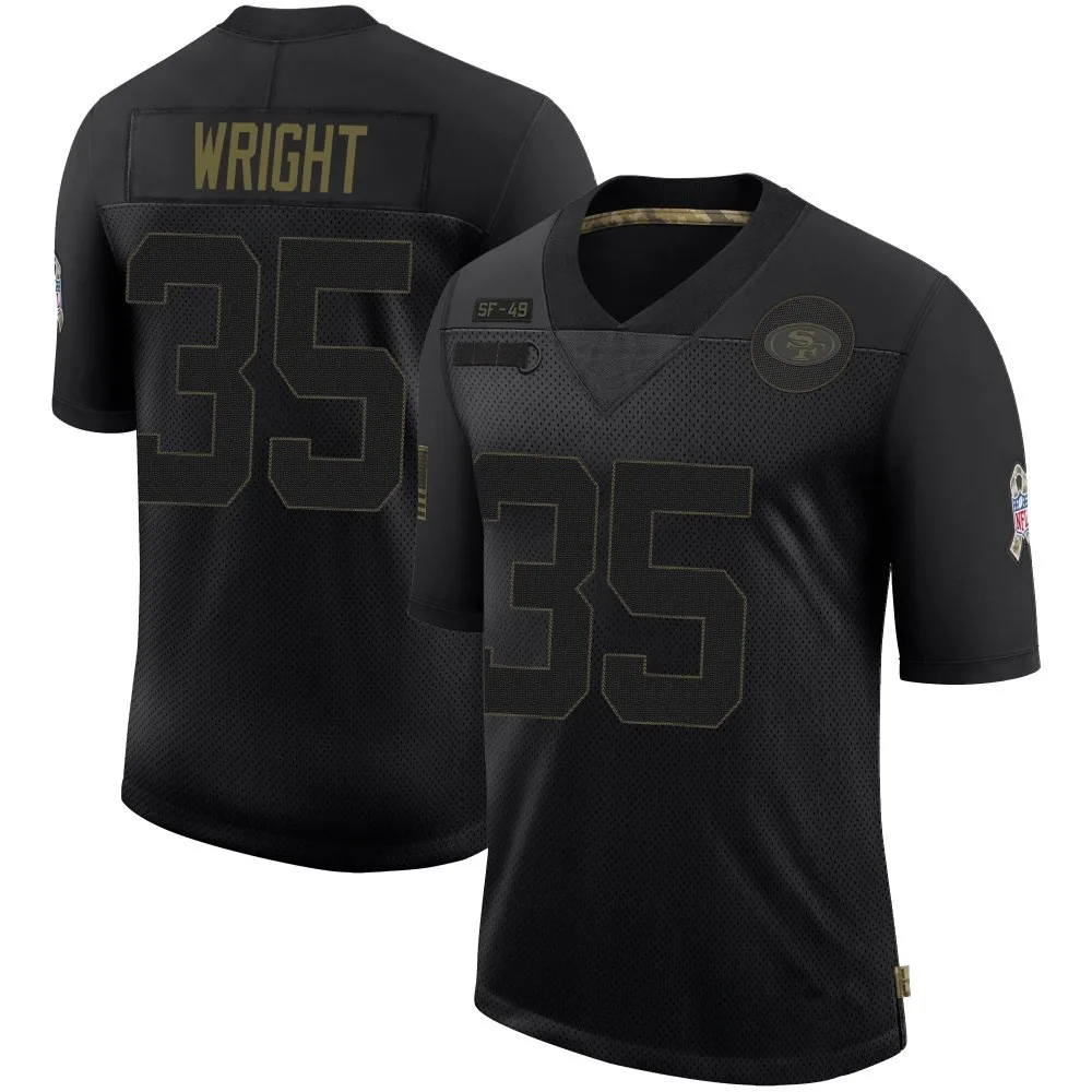 Men's San Francisco 49ers Matthew Wright Nike 2020 Salute To Service Limited Black Jersey Men's San Francisco 49ers Matthew Wright Nike 2020 Salute To Service Limited Black Jersey
