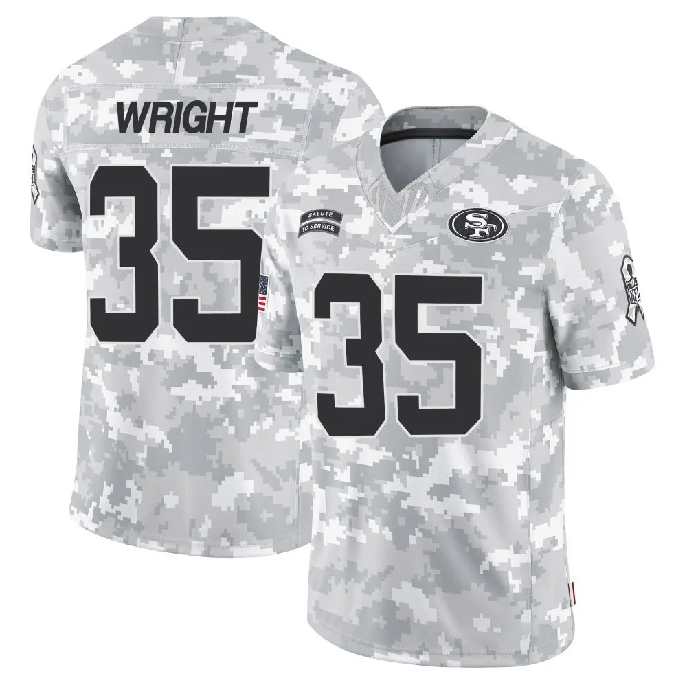 Men's San Francisco 49ers Matthew Wright Nike 2024 Salute To Service Limited Arctic Camo Jersey Men's San Francisco 49ers Matthew Wright Nike 2024 Salute To Service Limited Arctic Camo Jersey
