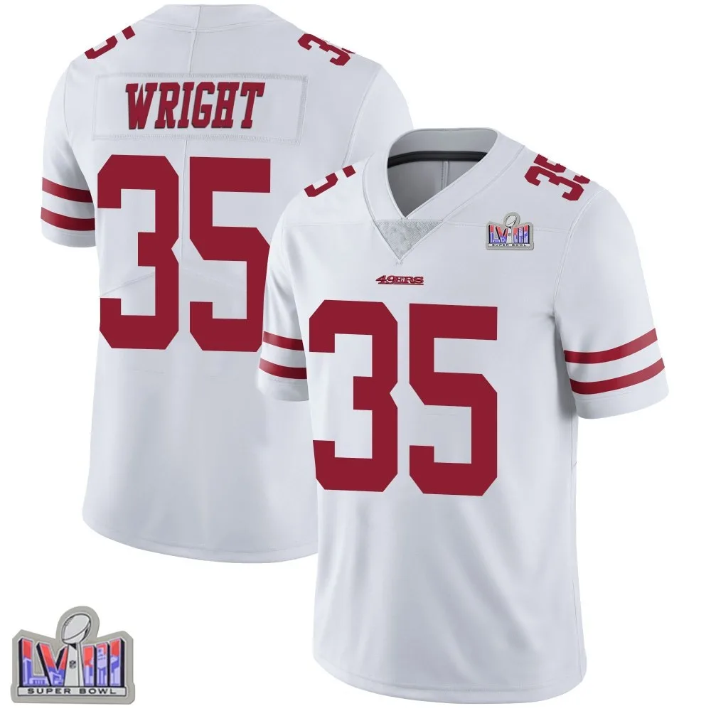 Men's San Francisco 49ers Matthew Wright Nike Vapor Untouchable Super Bowl LVIII Patch Limited White Jersey Men's San Francisco 49ers Matthew Wright Nike Vapor Untouchable Super Bowl LVIII Patch Limited White Jersey