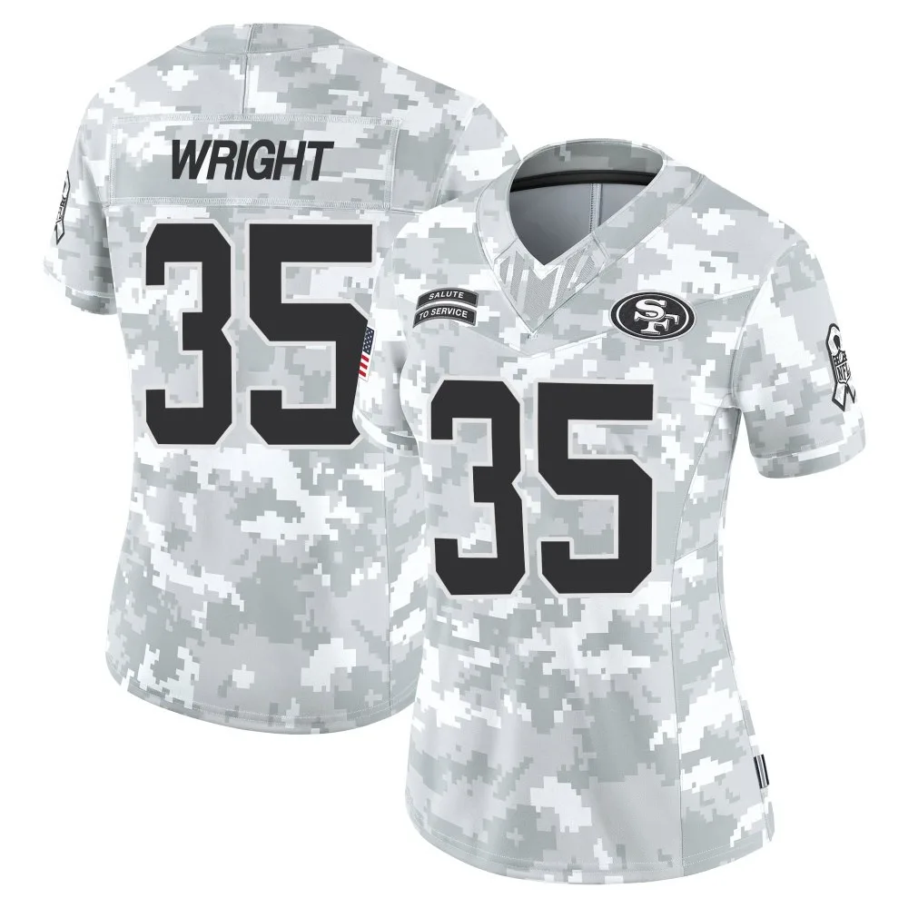 Women's San Francisco 49ers Matthew Wright Nike Francisco 2024 Salute To Service Limited Arctic Camo Jersey Women's San Francisco 49ers Matthew Wright Nike Francisco 2024 Salute To Service Limited Arctic Camo Jersey