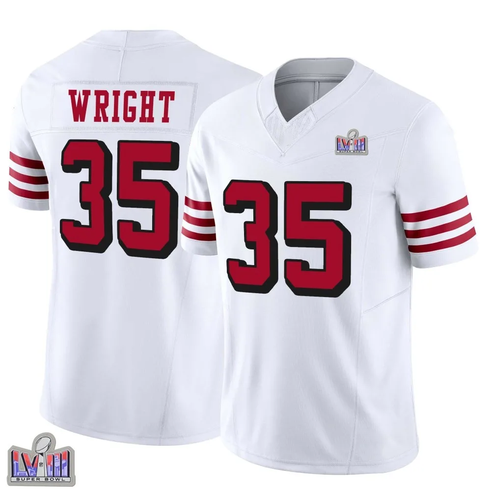 Youth San Francisco 49ers Matthew Wright Nike Alternate Vapor F.U.S.E. Super Bowl LVIII Patch Limited White Jersey Youth San Francisco 49ers Matthew Wright Nike Alternate Vapor F.U.S.E. Super Bowl LVIII Patch Limited White Jersey
