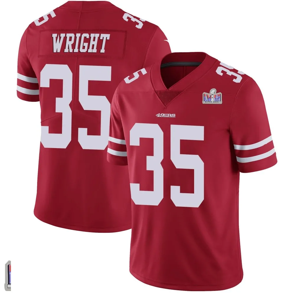 Youth San Francisco 49ers Matthew Wright Nike Team Color Vapor Untouchable Super Bowl LVIII Patch Limited Red Jersey Youth San Francisco 49ers Matthew Wright Nike Team Color Vapor Untouchable Super Bowl LVIII Patch Limited Red Jersey