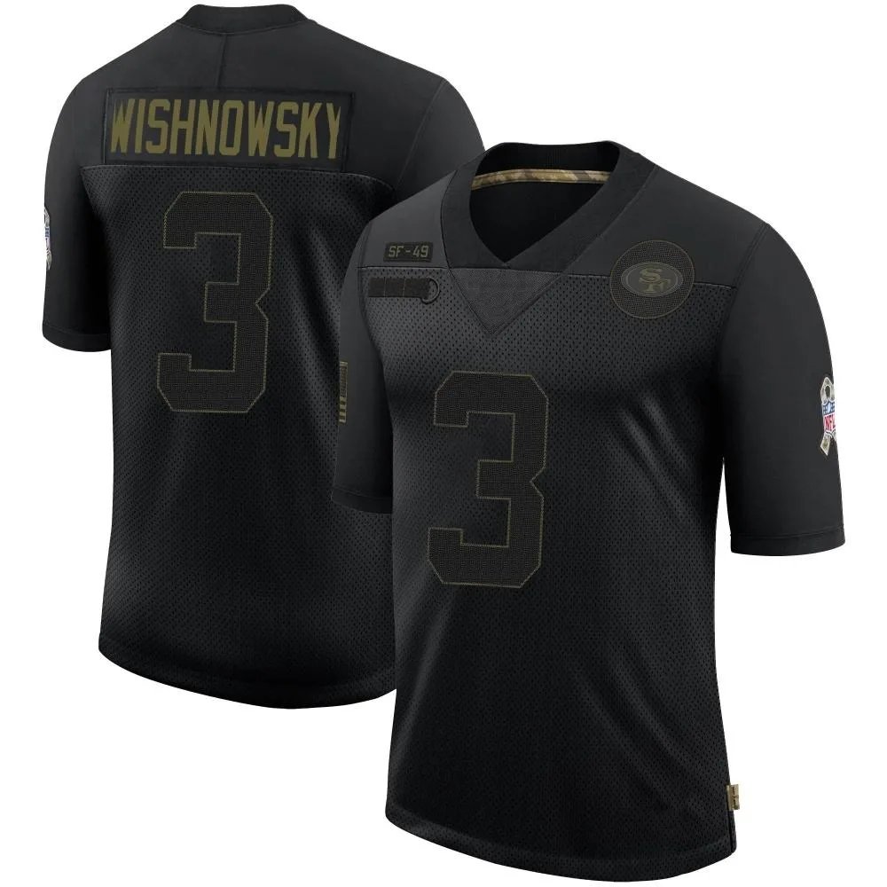 Men's San Francisco 49ers Mitch Wishnowsky Nike 2020 Salute To Service Limited Black Jersey Men's San Francisco 49ers Mitch Wishnowsky Nike 2020 Salute To Service Limited Black Jersey