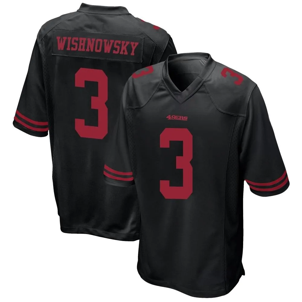 Men's San Francisco 49ers Mitch Wishnowsky Nike Alternate Game Black Jersey Men's San Francisco 49ers Mitch Wishnowsky Nike Alternate Game Black Jersey