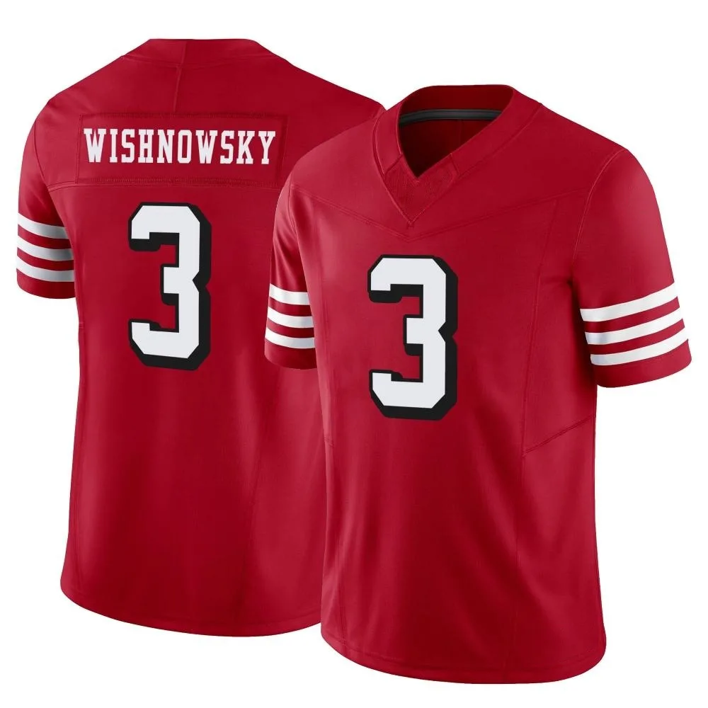 Men's San Francisco 49ers Mitch Wishnowsky Nike Alternate Vapor F.U.S.E. Limited Scarlet Jersey Men's San Francisco 49ers Mitch Wishnowsky Nike Alternate Vapor F.U.S.E. Limited Scarlet Jersey