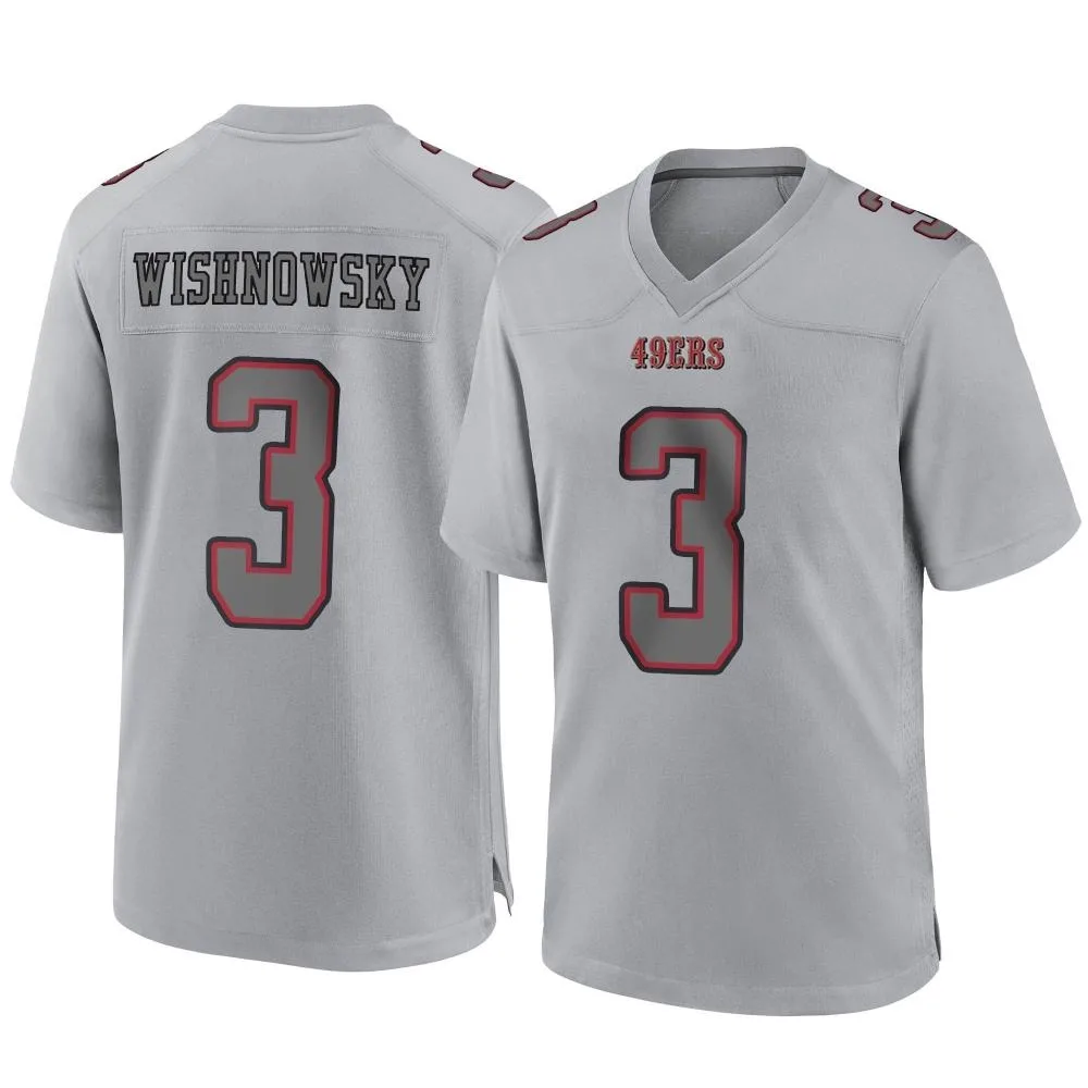 Men's San Francisco 49ers Mitch Wishnowsky Nike Atmosphere Fashion Game Gray Jersey Men's San Francisco 49ers Mitch Wishnowsky Nike Atmosphere Fashion Game Gray Jersey
