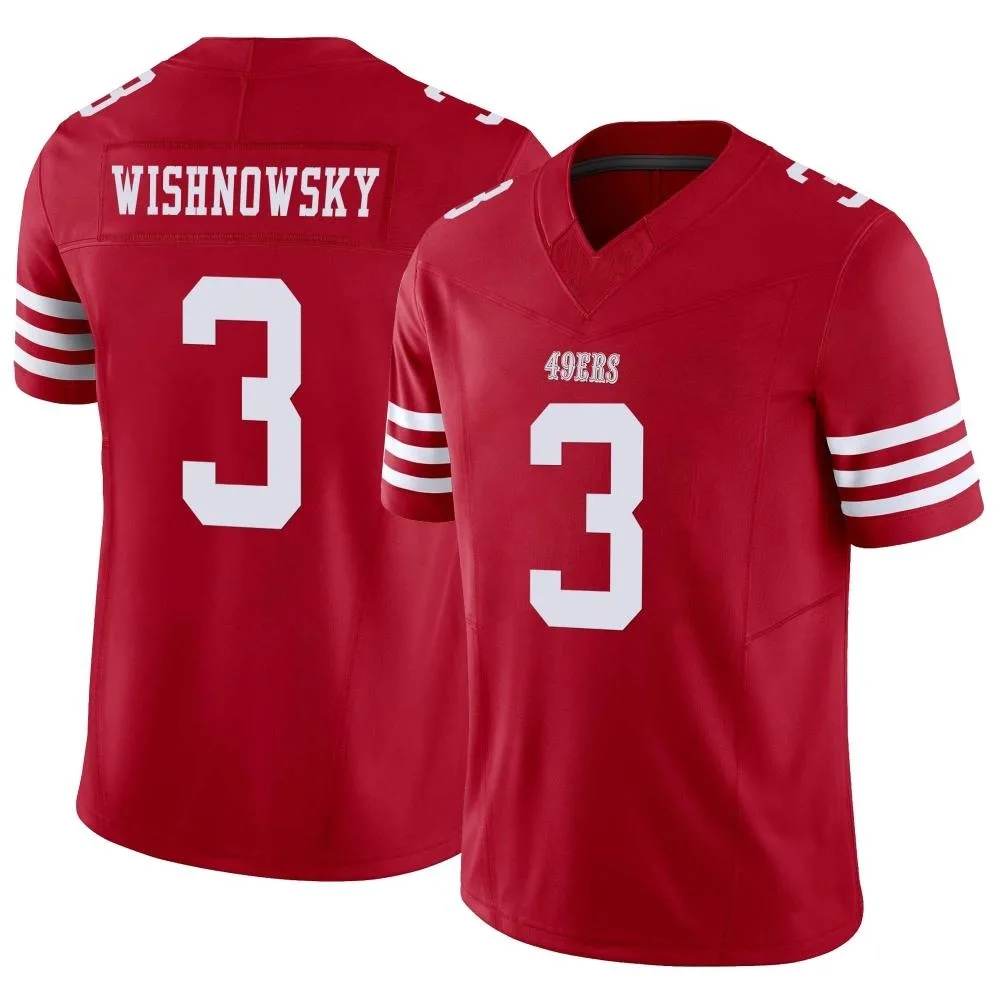 Men's San Francisco 49ers Mitch Wishnowsky Nike Vapor F.U.S.E. Limited Scarlet Jersey Men's San Francisco 49ers Mitch Wishnowsky Nike Vapor F.U.S.E. Limited Scarlet Jersey