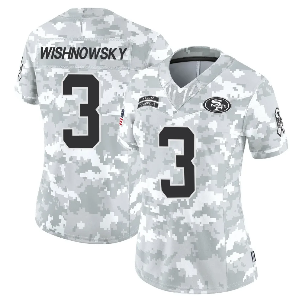 Women's San Francisco 49ers Mitch Wishnowsky Nike Francisco 2024 Salute To Service Limited Arctic Camo Jersey Women's San Francisco 49ers Mitch Wishnowsky Nike Francisco 2024 Salute To Service Limited Arctic Camo Jersey