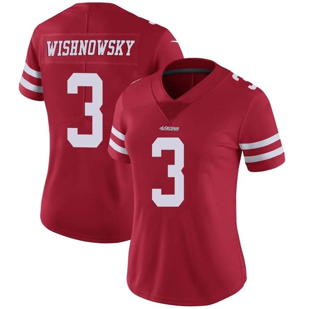 Women's San Francisco 49ers Mitch Wishnowsky Nike Team Color Vapor Untouchable Limited Red Jersey Women's San Francisco 49ers Mitch Wishnowsky Nike Team Color Vapor Untouchable Limited Red Jersey