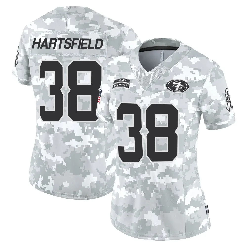 Women's San Francisco 49ers Myles Hartsfield Nike Francisco 2024 Salute To Service Limited Arctic Camo Jersey Women's San Francisco 49ers Myles Hartsfield Nike Francisco 2024 Salute To Service Limited Arctic Camo Jersey