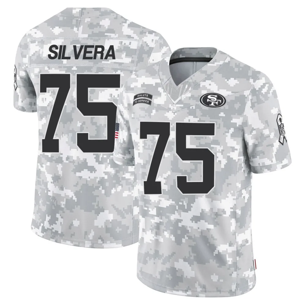 Men's San Francisco 49ers Nesta Jade Silvera Nike 2024 Salute To Service Limited Arctic Camo Jersey Men's San Francisco 49ers Nesta Jade Silvera Nike 2024 Salute To Service Limited Arctic Camo Jersey