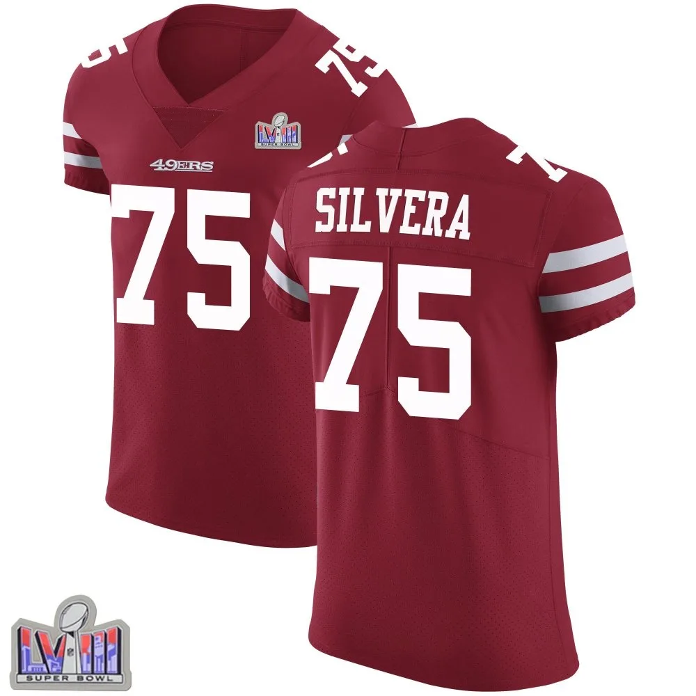 Men's San Francisco 49ers Nesta Jade Silvera Nike Team Color Vapor Untouchable Super Bowl LVIII Patch Elite Red Jersey Men's San Francisco 49ers Nesta Jade Silvera Nike Team Color Vapor Untouchable Super Bowl LVIII Patch Elite Red Jersey