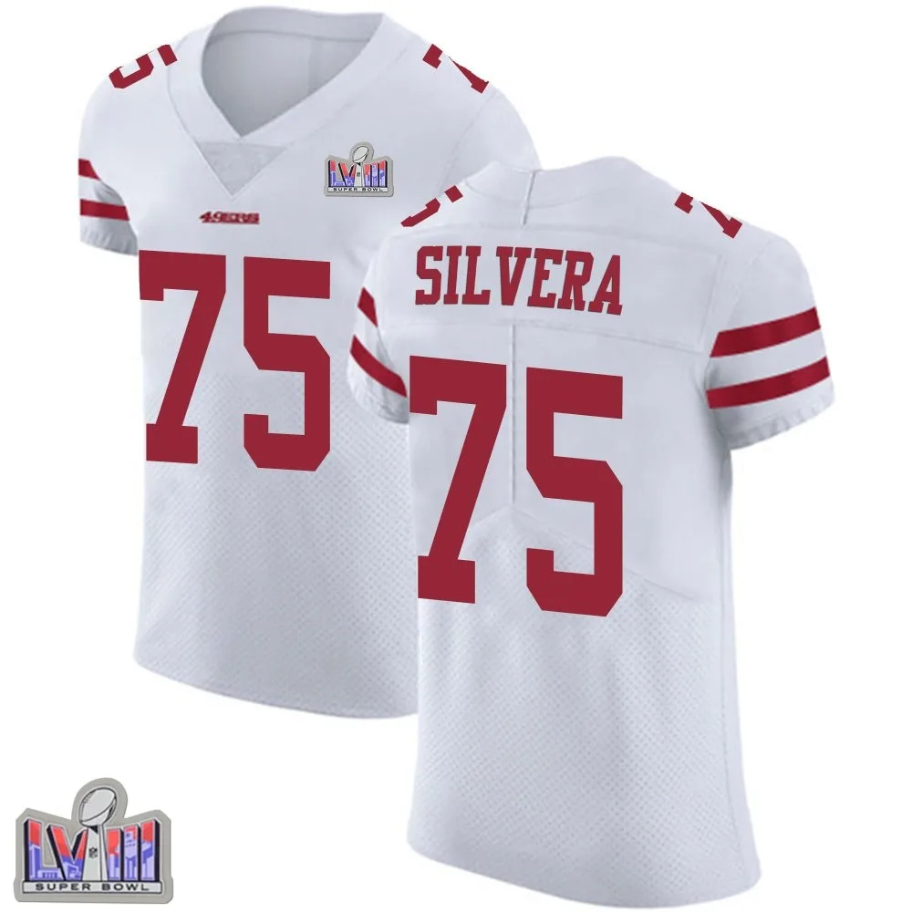 Men's San Francisco 49ers Nesta Jade Silvera Nike Vapor Untouchable Super Bowl LVIII Patch Elite White Jersey Men's San Francisco 49ers Nesta Jade Silvera Nike Vapor Untouchable Super Bowl LVIII Patch Elite White Jersey