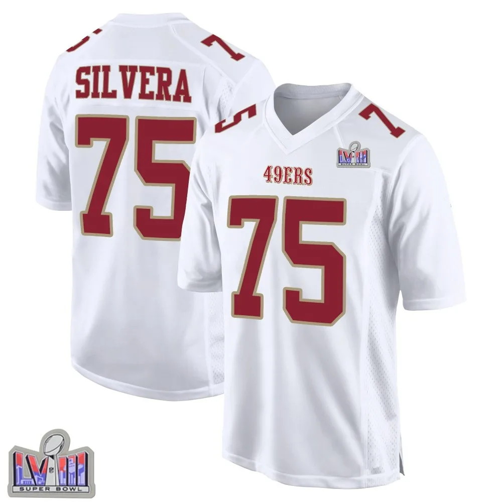 Youth San Francisco 49ers Nesta Jade Silvera Nike Fashion Super Bowl LVIII Patch Game White Jersey Youth San Francisco 49ers Nesta Jade Silvera Nike Fashion Super Bowl LVIII Patch Game White Jersey